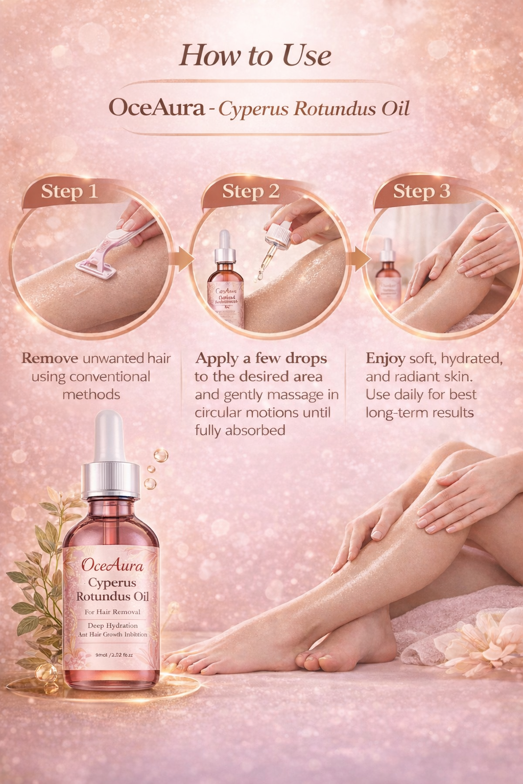 OceAura Hair Inhibitor Oil