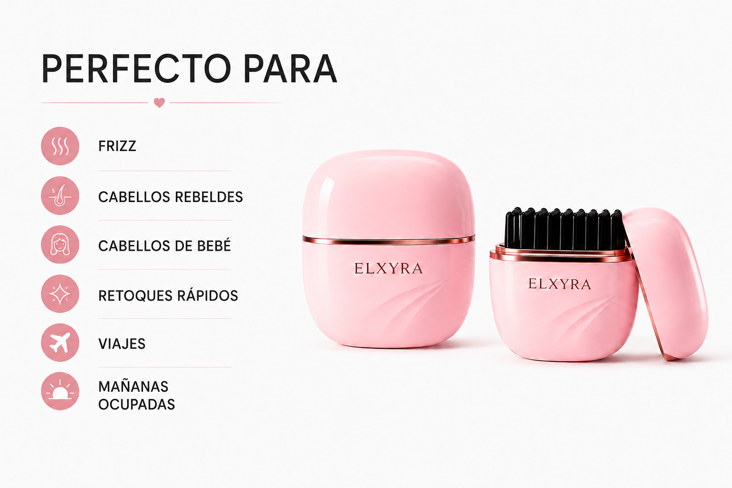 ELXYRA Minicomb — Cepillo Alisador Inalámbrico