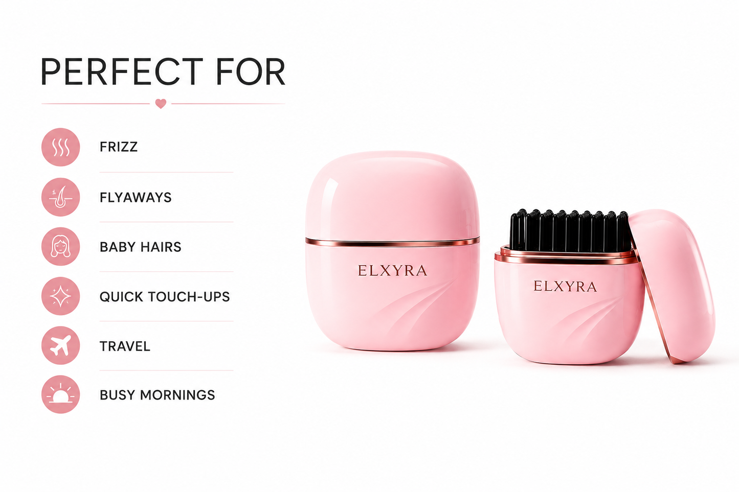 ELXYRA Minicomb — Cordless Heated Styling Brush